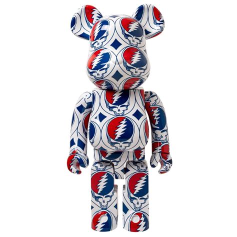 Medicom Grateful Dead Steal Your Face 1000 Bearbrick Figure Blue