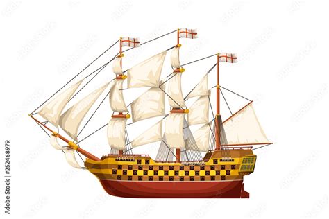 old ship isolated Stock Vector | Adobe Stock