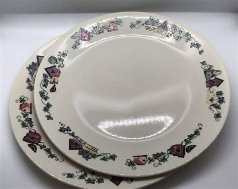 Corelle Garden Home Birdhouse Ivy Dinner Plates 10 14 Sandstone Set Of