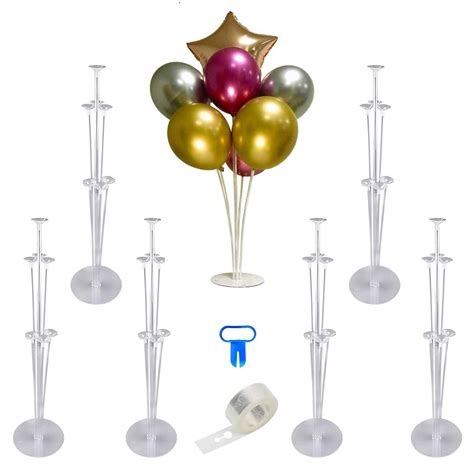 6 Sets Balloon Stand Kit Table Balloon Stand Holder Reusable