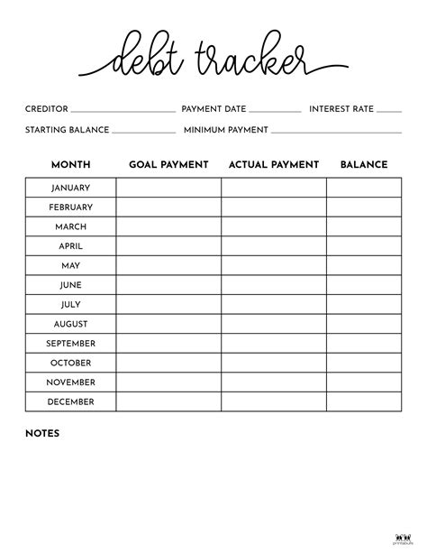 Debt Trackers Debt Snowball Worksheets Pages Printabulls