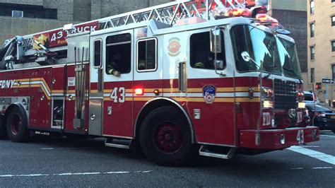 Fdny Ladder 43 Responding On 3rd Avenue In The Spanish Harlem Area Of