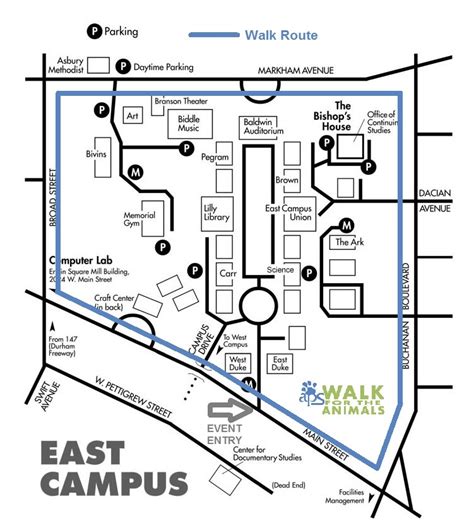 Duke University East Campus Map - Map