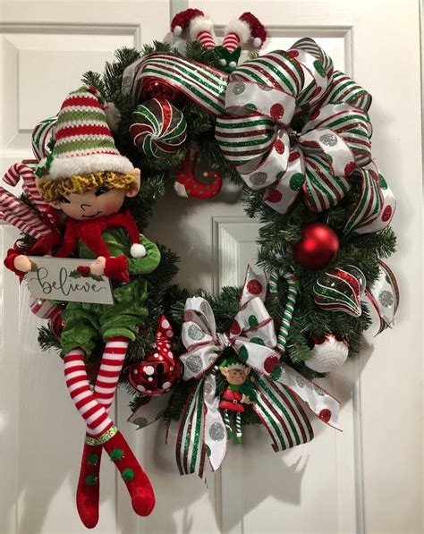 Elf Christmas Wreath Elf Wreath Christmas Wreath Elf Door - Etsy | Christmas wreaths diy ...