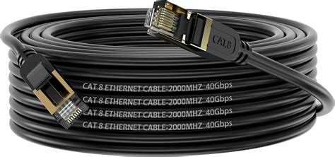 Jp Cat 8 イーサネットケーブル 40フィート 高速 高耐久 26awg Cat8 Lanネットワークケーブル