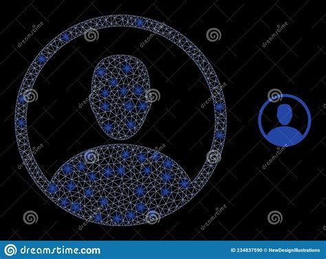 Vector Mesh Net User With Glitter Wire Frame Flashes Stock Vector