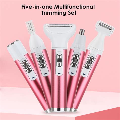 5 In 1 Electric Epilator Hair Remover For Women Eyebrow Knife Underarm Bikini Nose Hair Trimmer