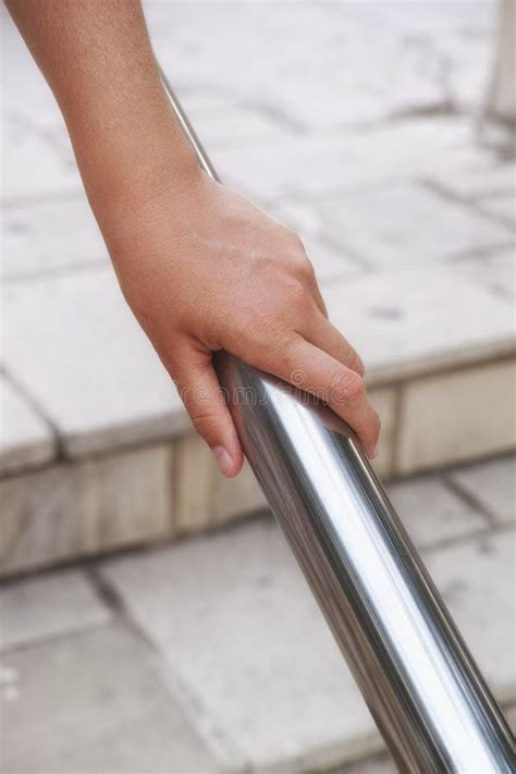 Woman Hand On Handrail Stock Photo Image Of Upstairs 61610644