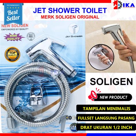 Jual Jet Shower Soligen Set Kepala Washer Toilet Cebok Chrome Selang