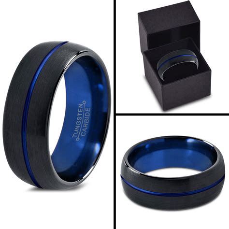 Chroma Color Collection Tungsten Wedding Band Ring 8mm For Men Women