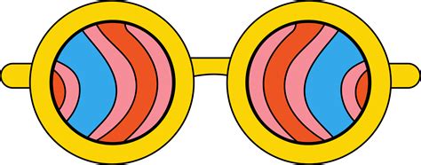 Retro 70s Groovy Element Psychedelic Hippie Glasses 8525504 PNG