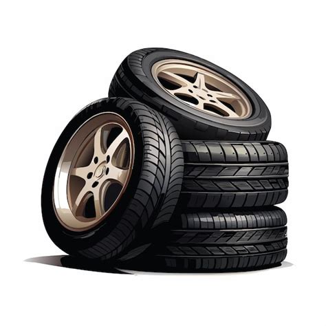 Realistic Complete Set Of Car Wheels 8 Premium AI Generated Vector