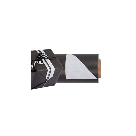 Papier Cadeau Kraft Duo Noir Blanc 70 Cm X 50 M Carton Service