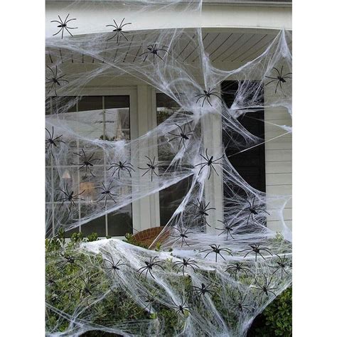 Buy Spooky Halloween Decorations Stretchy Spider Web With 100 Fake