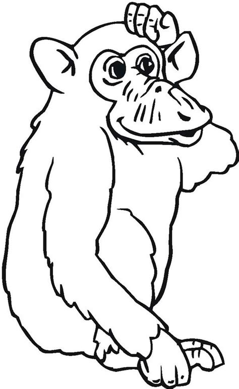 Chimpanzee Is Confuse Coloring Page Coloring Sun Coloring Pages