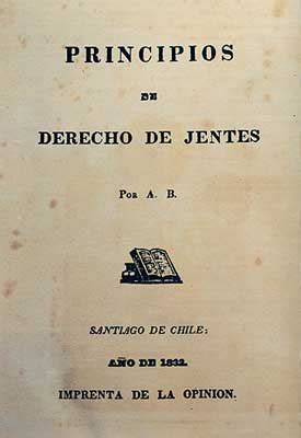 Portada Del Principios De Derecho De Gentes Andr S Bello