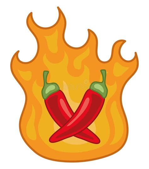 International Hot And Spicy Food Chilli Peppers On Fire Stock Vector Illustration Of Design