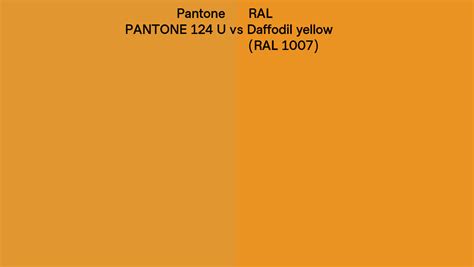 Pantone 124 U Vs Ral Daffodil Yellow Ral 1007 Side By Side Comparison