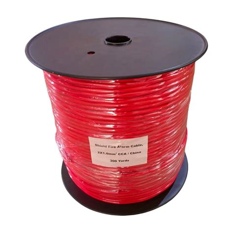 Red 1000 Foot Shielded Fire Alarm Cable 14AWG 2 Cores Solid FPLR Fire