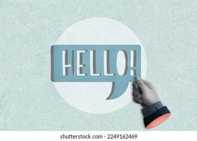 Hand Hello Salutation Greeting Word Welcome Stock Photo