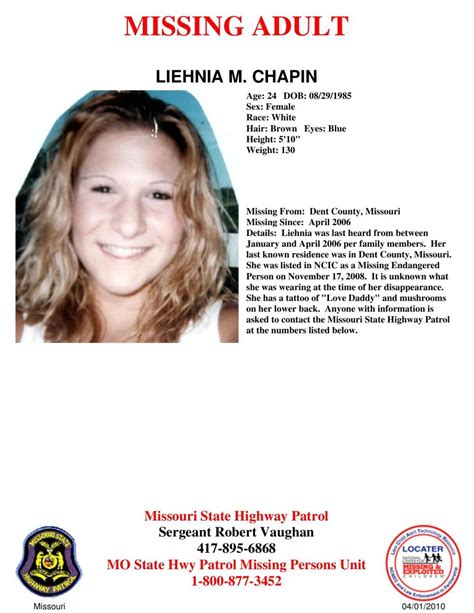 Lena Chapin Missing Person Poster