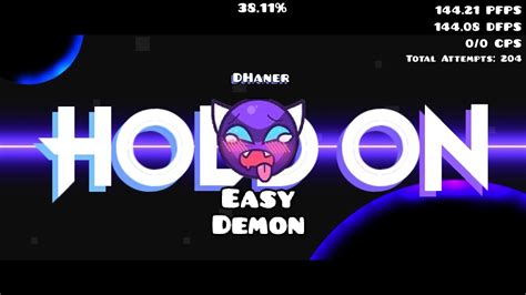 Hold On Easy Demon By Dhaner Geometry Dash Youtube