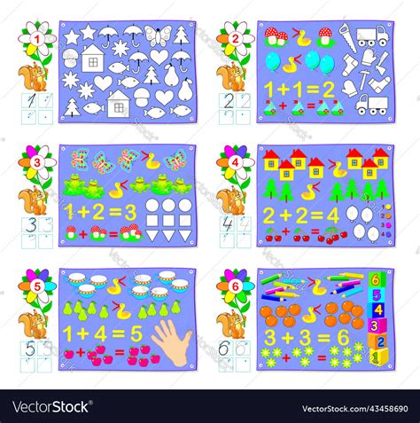 Set of educational pages for kids learn and trace Vector Image