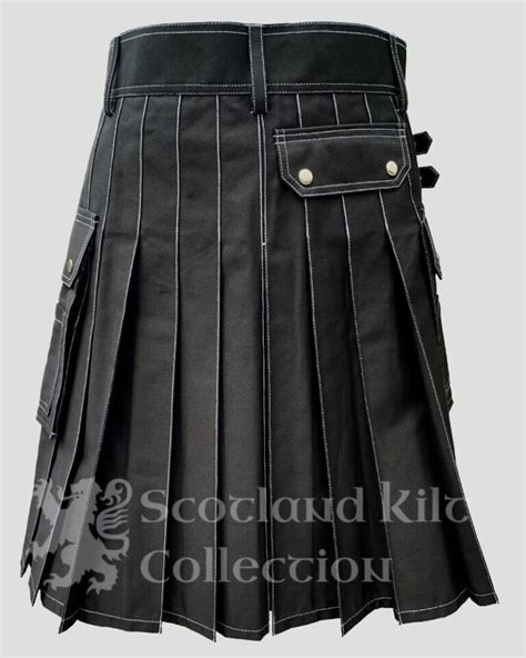 Black Utility Kilt Best Cotton Utility Kilt