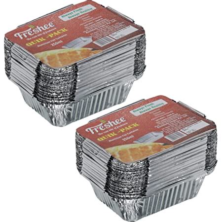 Buy Freshee 25 Pcs Aluminium Silver Foil Container 660ml Food Storage