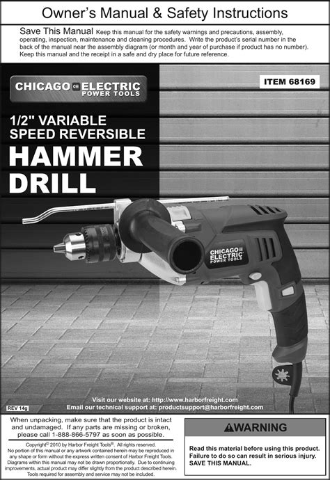 Harbor Freight In Heavy Duty Variable Speed Reversible Hammer Drill