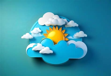 Weather Forecast Icon Cloudy With Sun Meteorological Sign 3d Rendering