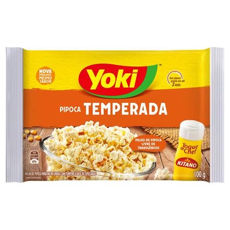 Pipoca para Microondas YOKI Tempero Toque de Chef KITANO 100g Pão