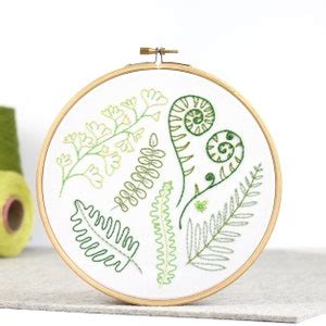 Forest Ferns Embroidery Kit Embroidery Kit For Beginners Etsy Uk