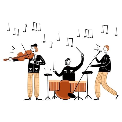 Ilustración de vector de concierto de festival de jazz banda de