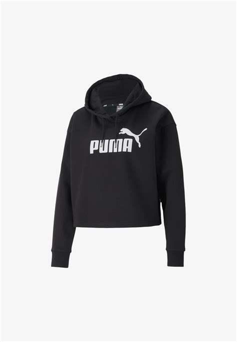 Puma Essentials Cropped Logo Hoodie Black Zwart Zalando Nl