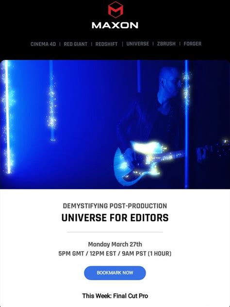 Maxon Free Training Mondays In March Demystifying Post Production