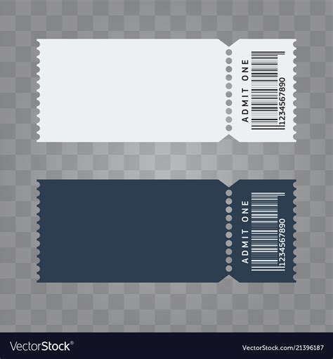 Ticket template design trendy blank Royalty Free Vector