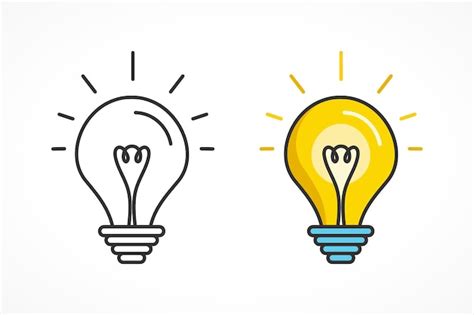 Icono De Vector De Bombilla Vector Premium