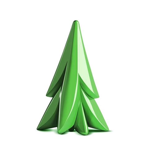 A árvore de natal verde vetorial d renderiza a arte digital Vetor Premium