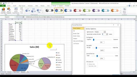 How To Make And Modify Pie Of Pie Charts Youtube