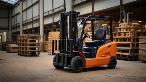 Warehouse forklift moving boxes and containers for efficient logistics ...