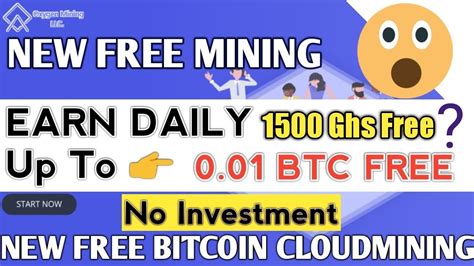 New Free BITCOIN Cloud Mining Site Earn Daily 0 01 BTC FREE No