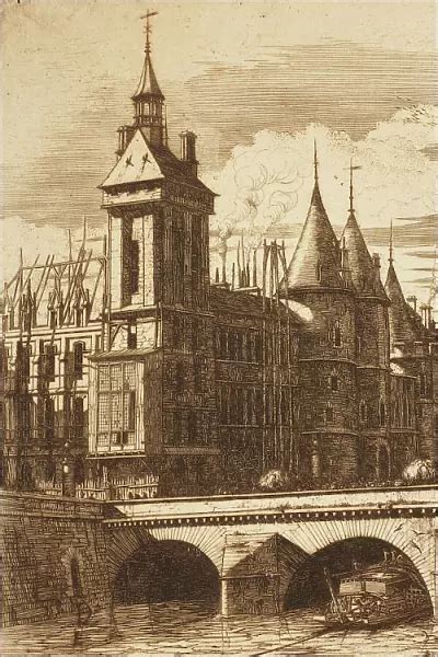 Metal Print Of The Clock Tower Paris Creator Charles Meryon