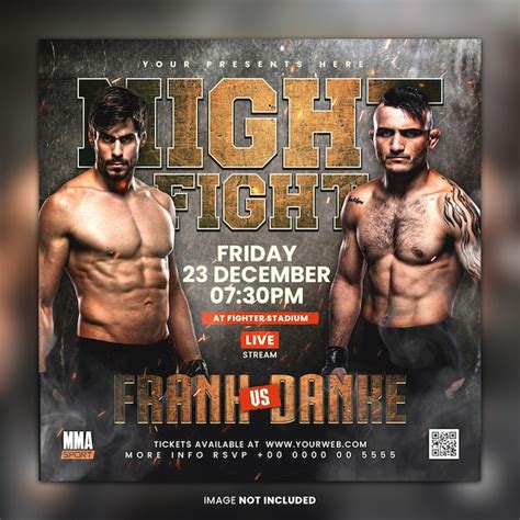 Premium Psd Mma Fight Sport Flyer Template