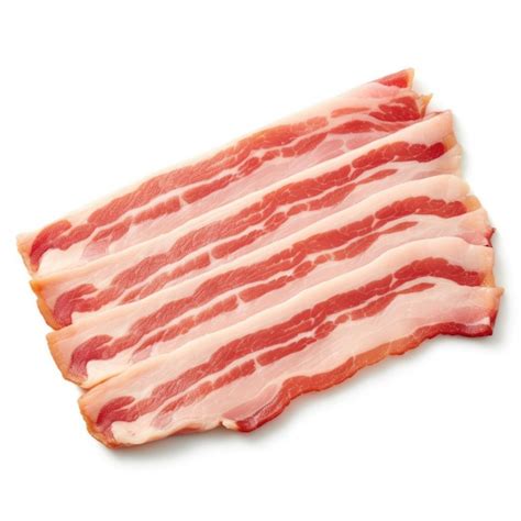 Premium Ai Image Raw Bacon Isolated On White Background