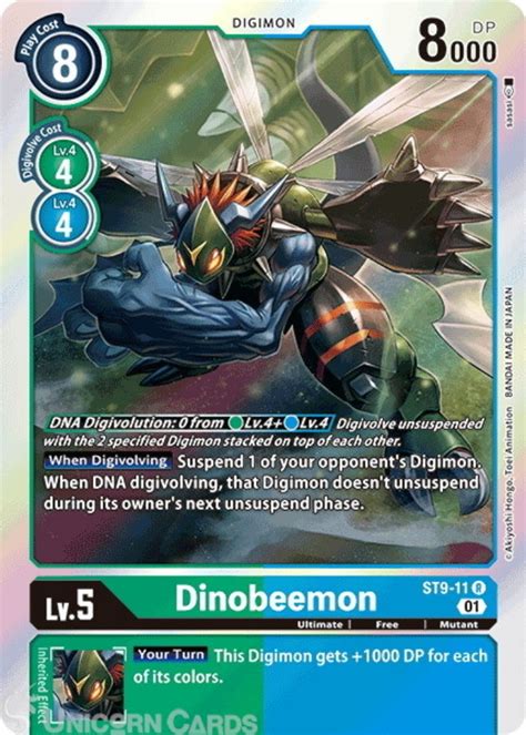 St Dinobeemon Rare Mint Digimon Card Unicorn Cards Yugioh