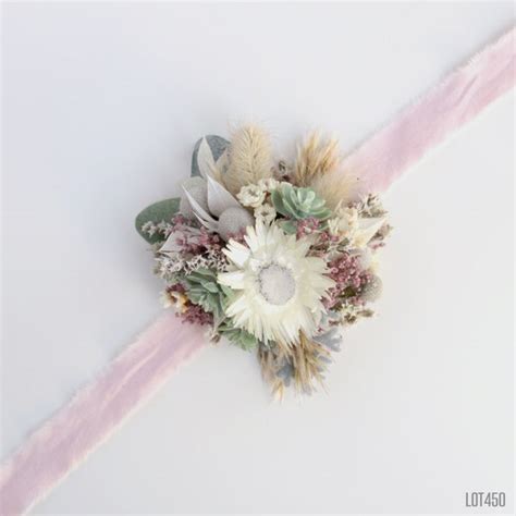 Pink Black And White Wrist Corsage Etsy