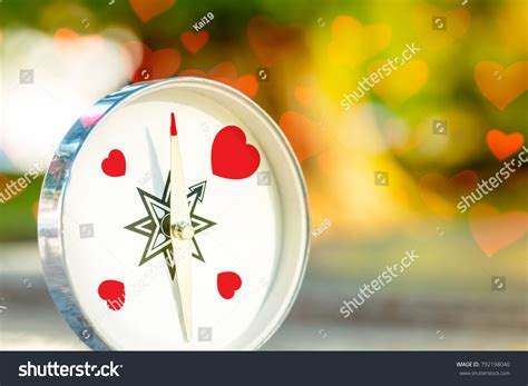 Compass Love Conpass Hearts Symbol Blurred Stock Illustration 792198040