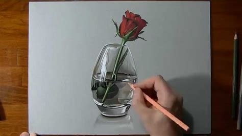 How draw #1 | Роза в Вазе - YouTube