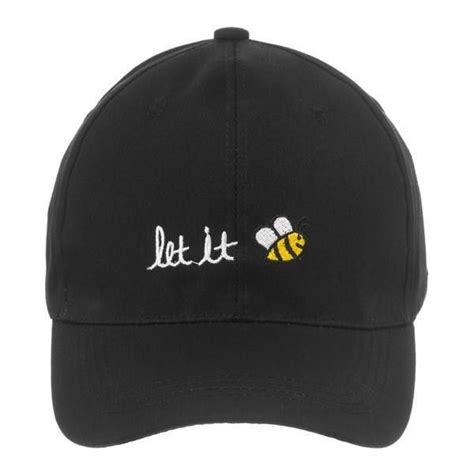 Let It Bee Black Cap Trendy Accessory For Women